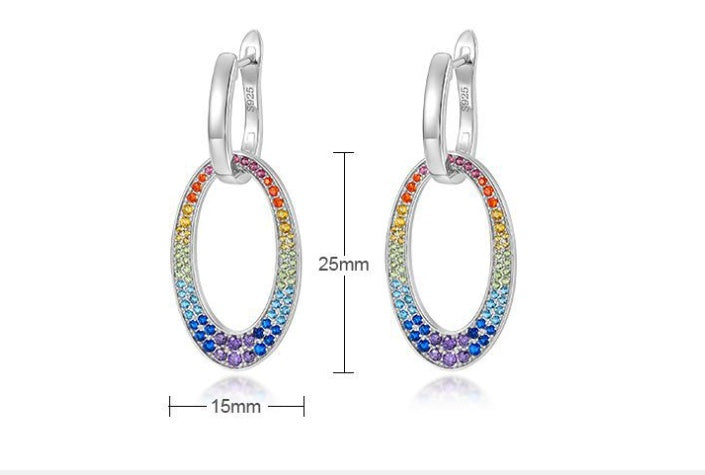 Two-piece Vintage Zircon Earrings For Women