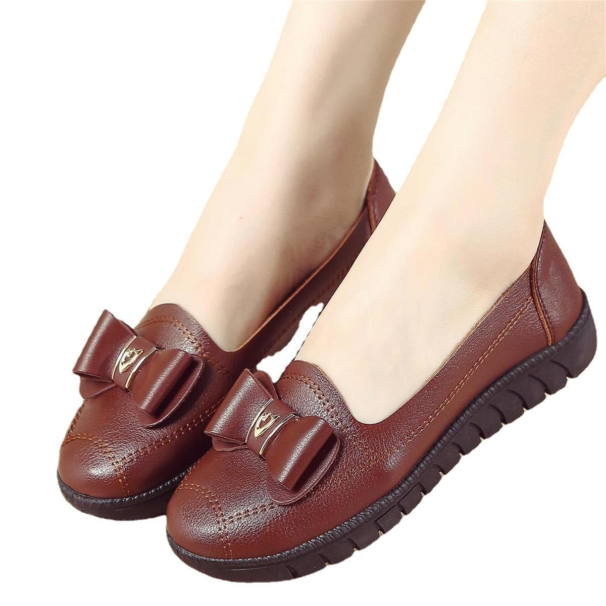 Leather Grandma Shoes Women