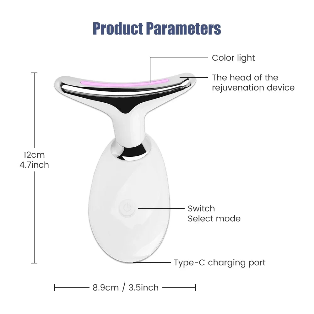 Gesichtsmassagegerät LED Lichttherapie Doppelkinnentferner Hautverjüngung Straffung Anti-Falten