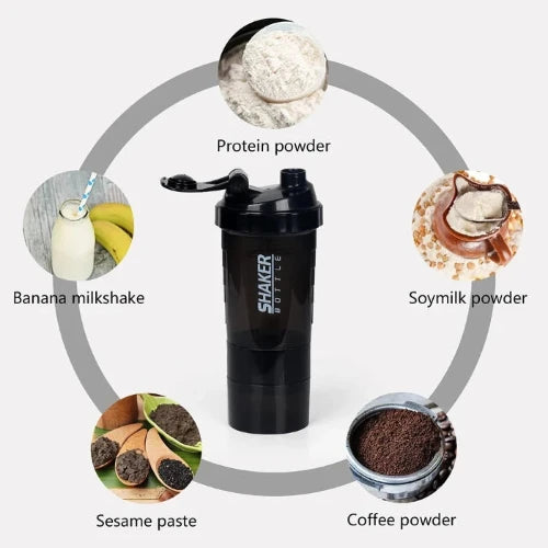 💪 TriShake Pro – 3-Schichten Protein Shaker Flasche