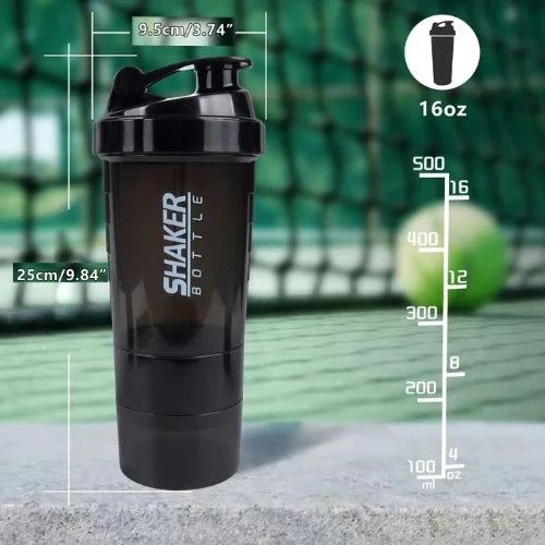 💪 TriShake Pro – 3-Schichten Protein Shaker Flasche